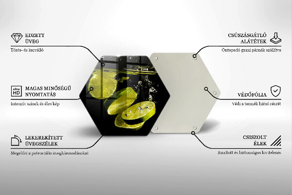 Tagliere in vetro temperato Limette in acqua