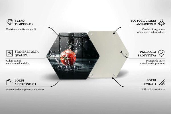 Tagliere in vetro temperato Pomodoro in acqua
