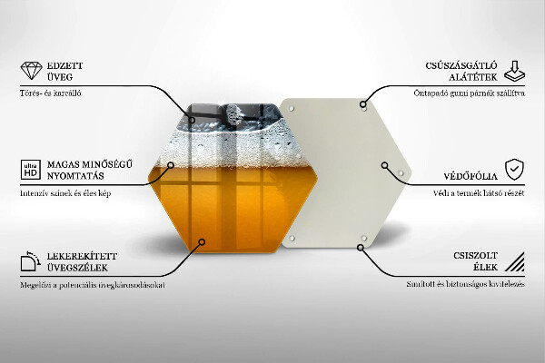 Tagliere in vetro temperato Bevi schiuma di birra
