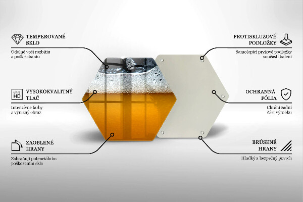 Tagliere in vetro temperato Bevi schiuma di birra