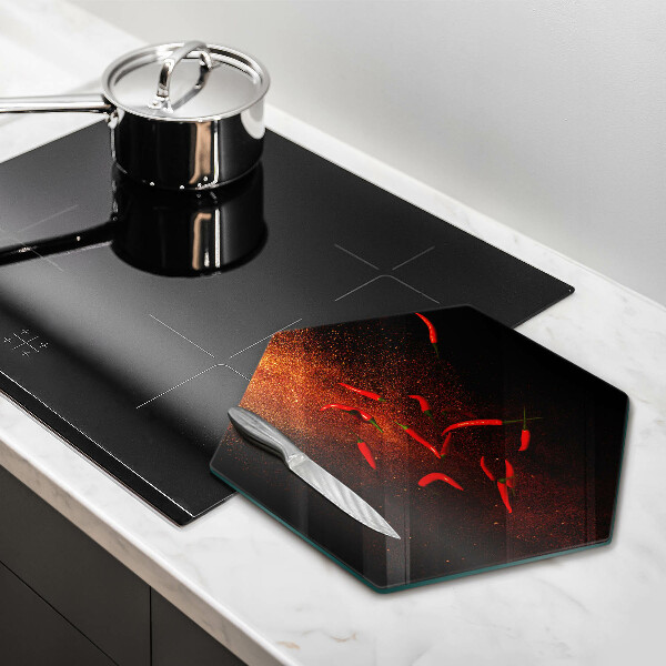 Tagliere in vetro temperato Peperoncini piccanti