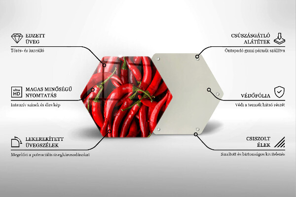 Tagliere in vetro temperato Peperoncini piccanti