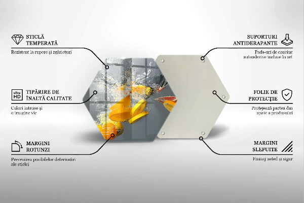 Tagliere in vetro temperato Limoni in acqua