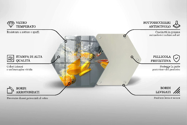 Tagliere in vetro temperato Limoni in acqua