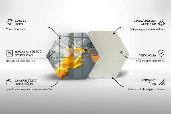 Tagliere in vetro temperato Limoni in acqua