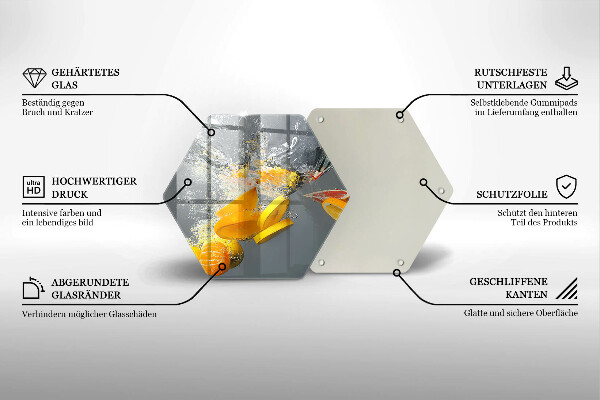 Tagliere in vetro temperato Limoni in acqua