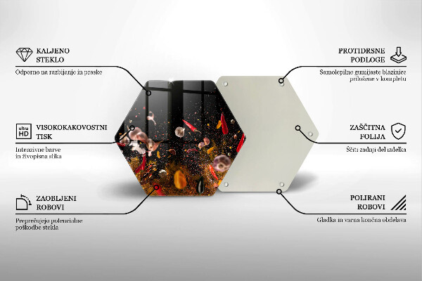 Tagliere in vetro temperato Spezie piccanti