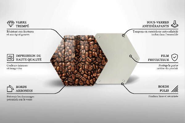 Tagliere in vetro temperato Chicchi di caffè