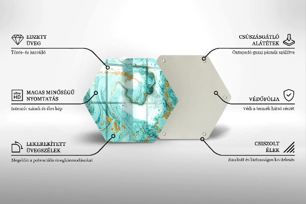 Tagliere in vetro Astrazione blu