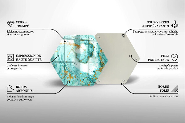 Tagliere in vetro Astrazione blu