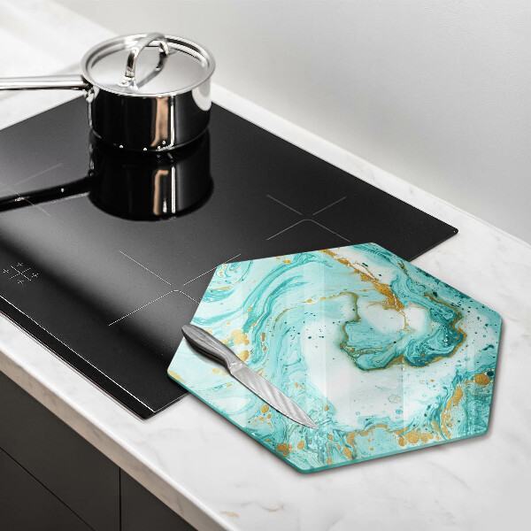 Tagliere in vetro Astrazione blu