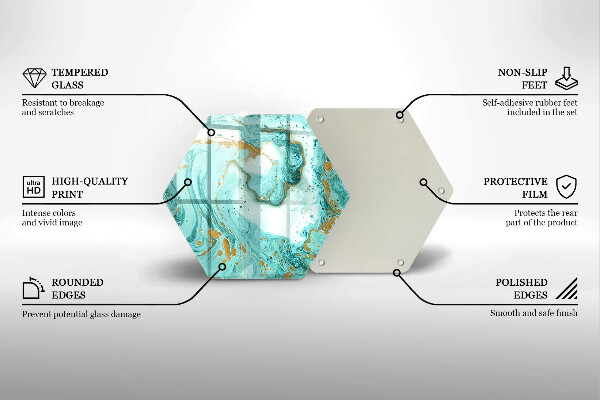 Tagliere in vetro Astrazione blu