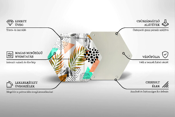 Tagliere in vetro Modello di foglie Boho