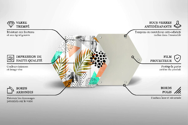 Tagliere in vetro Modello di foglie Boho