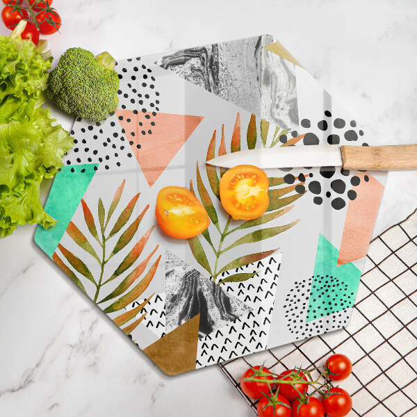 Tagliere in vetro Modello di foglie Boho