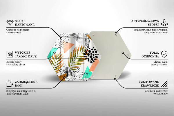 Tagliere in vetro Modello di foglie Boho