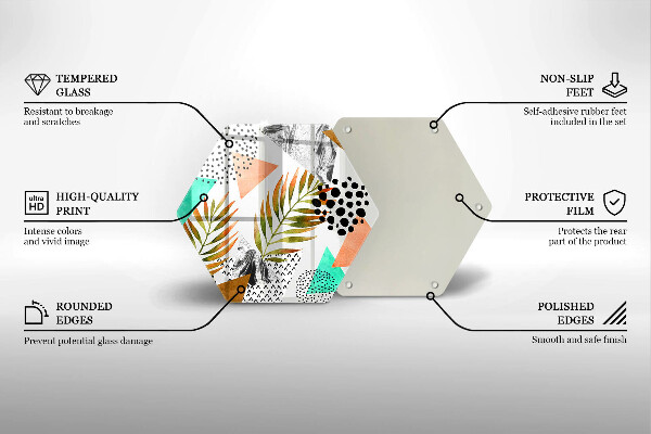 Tagliere in vetro Modello di foglie Boho