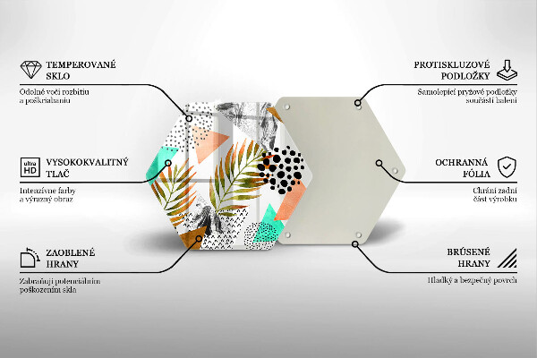 Tagliere in vetro Modello di foglie Boho