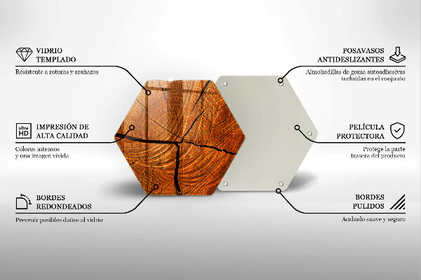 Tagliere in vetro Struttura in tronco di legno