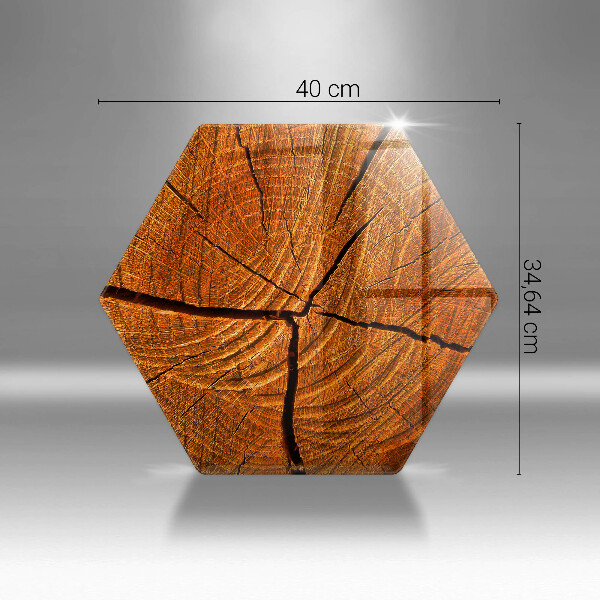 Tagliere in vetro Struttura in tronco di legno