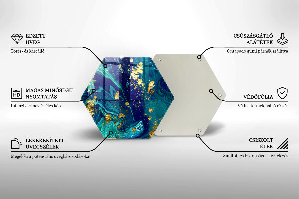 Tagliere in vetro Astrazione con l'oro