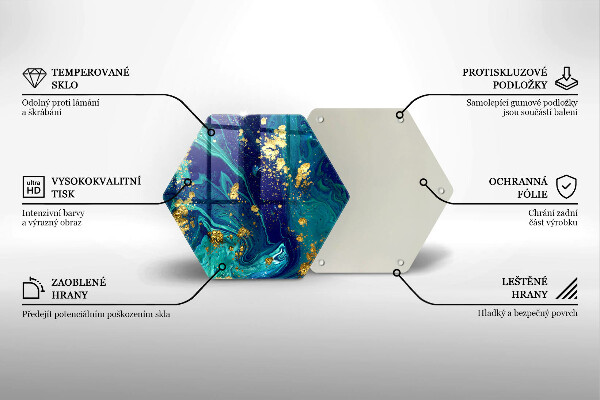 Tagliere in vetro Astrazione con l'oro