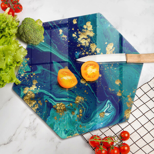 Tagliere in vetro Astrazione con l'oro