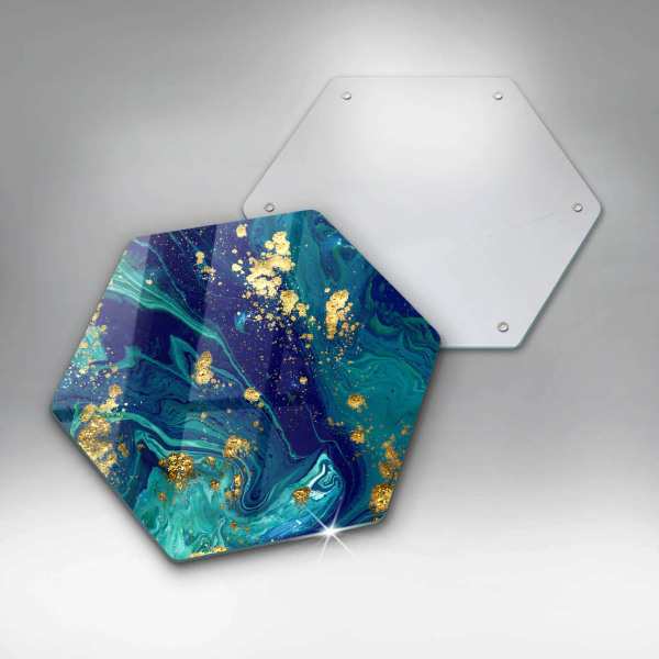 Tagliere in vetro Astrazione con l'oro
