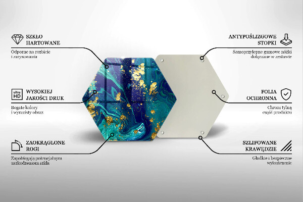 Tagliere in vetro Astrazione con l'oro