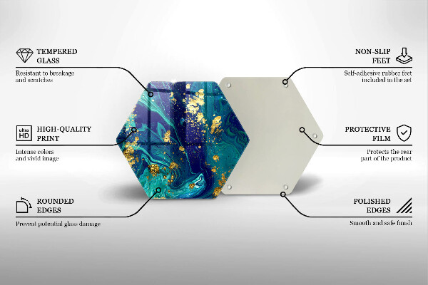Tagliere in vetro Astrazione con l'oro