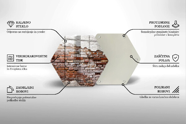 Tagliere in vetro Vecchio muro di mattoni e cemento