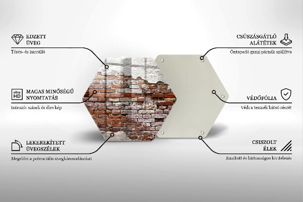 Tagliere in vetro Vecchio muro di mattoni e cemento