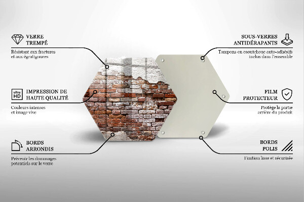 Tagliere in vetro Vecchio muro di mattoni e cemento