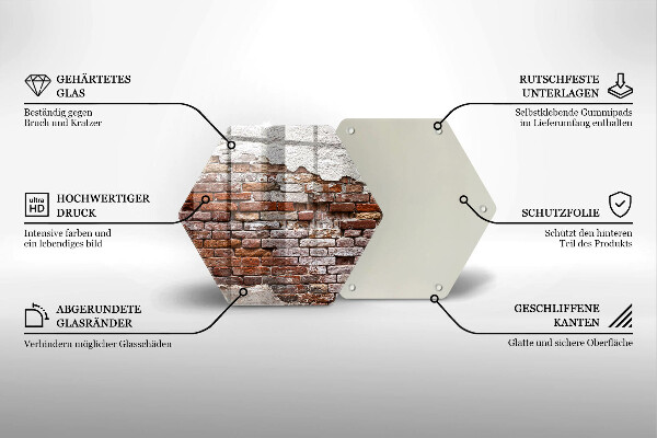 Tagliere in vetro Vecchio muro di mattoni e cemento
