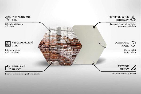 Tagliere in vetro Vecchio muro di mattoni e cemento