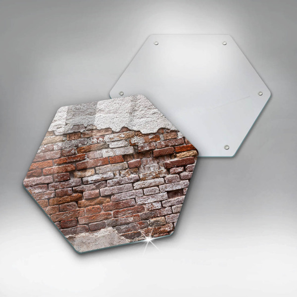 Tagliere in vetro Vecchio muro di mattoni e cemento