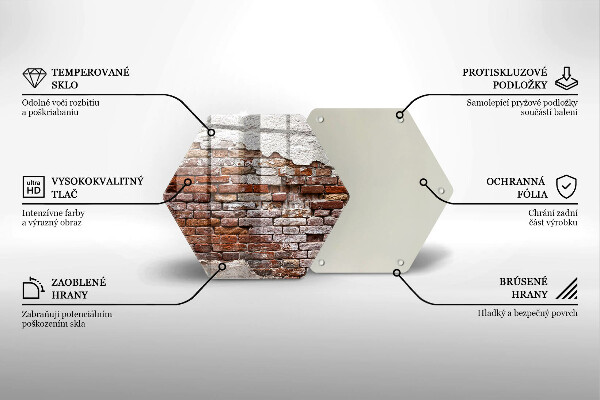 Tagliere in vetro Vecchio muro di mattoni e cemento