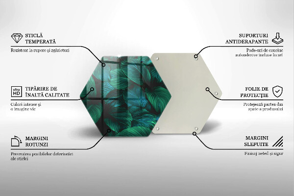 Tagliere in vetro Foglie della giungla
