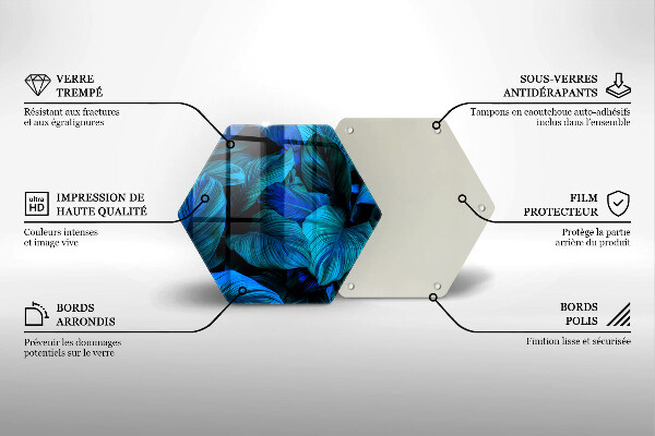 Tagliere in vetro Foglie della vegetazione della giungla