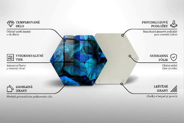 Tagliere in vetro Foglie della vegetazione della giungla