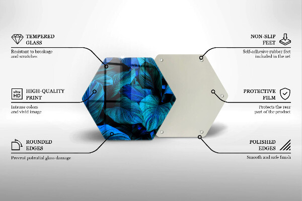 Tagliere in vetro Foglie della vegetazione della giungla