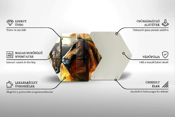 Tagliere in vetro temperato Animali cavalli