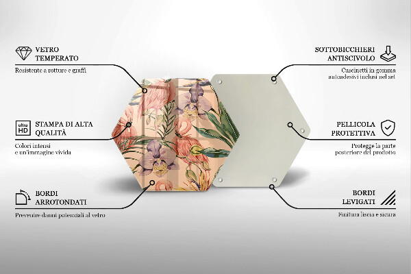 Tagliere in vetro Illustrazione dei fenicotteri