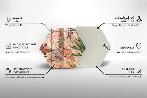 Tagliere in vetro Illustrazione dei fenicotteri
