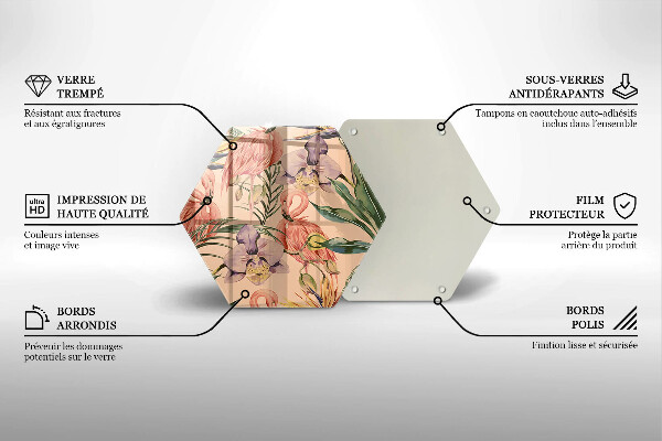Tagliere in vetro Illustrazione dei fenicotteri