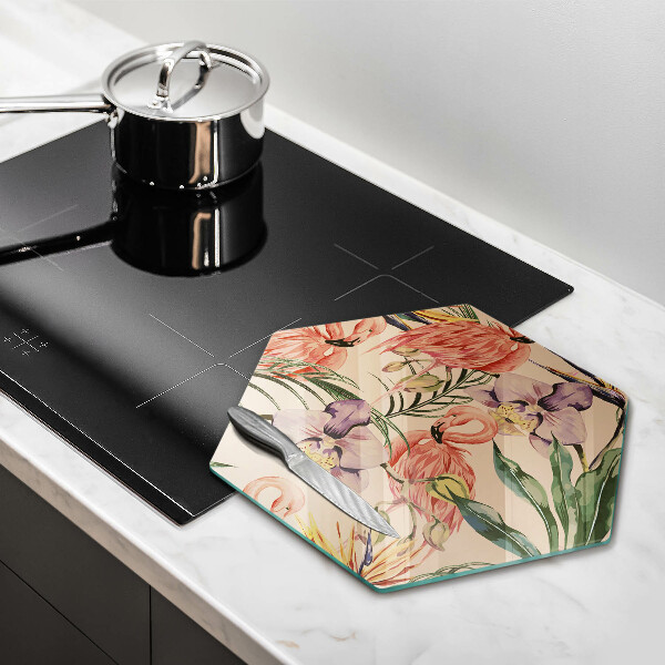 Tagliere in vetro Illustrazione dei fenicotteri