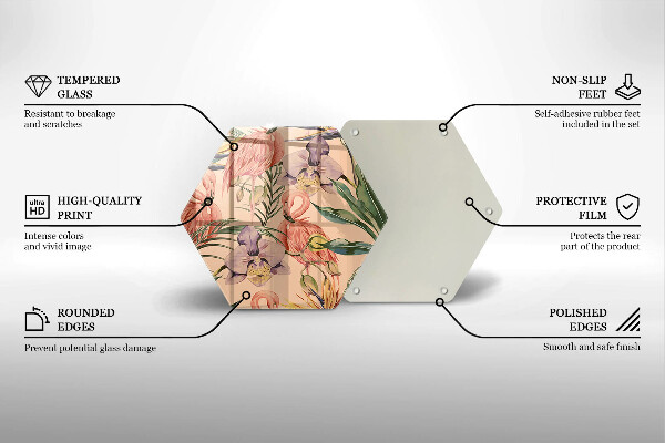 Tagliere in vetro Illustrazione dei fenicotteri