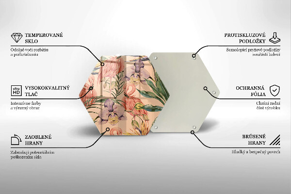 Tagliere in vetro Illustrazione dei fenicotteri