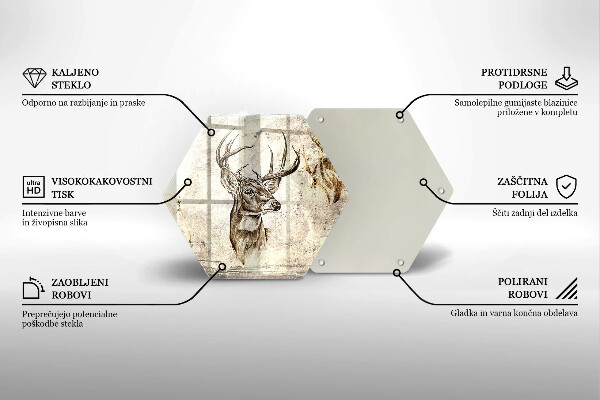 Tagliere in vetro Illustrazione degli animali dei cervi