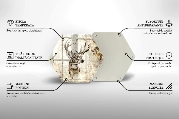 Tagliere in vetro Illustrazione degli animali dei cervi